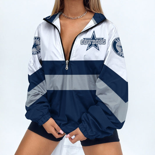 Women's Print V Neck Zipper Sweatshirt Jacket