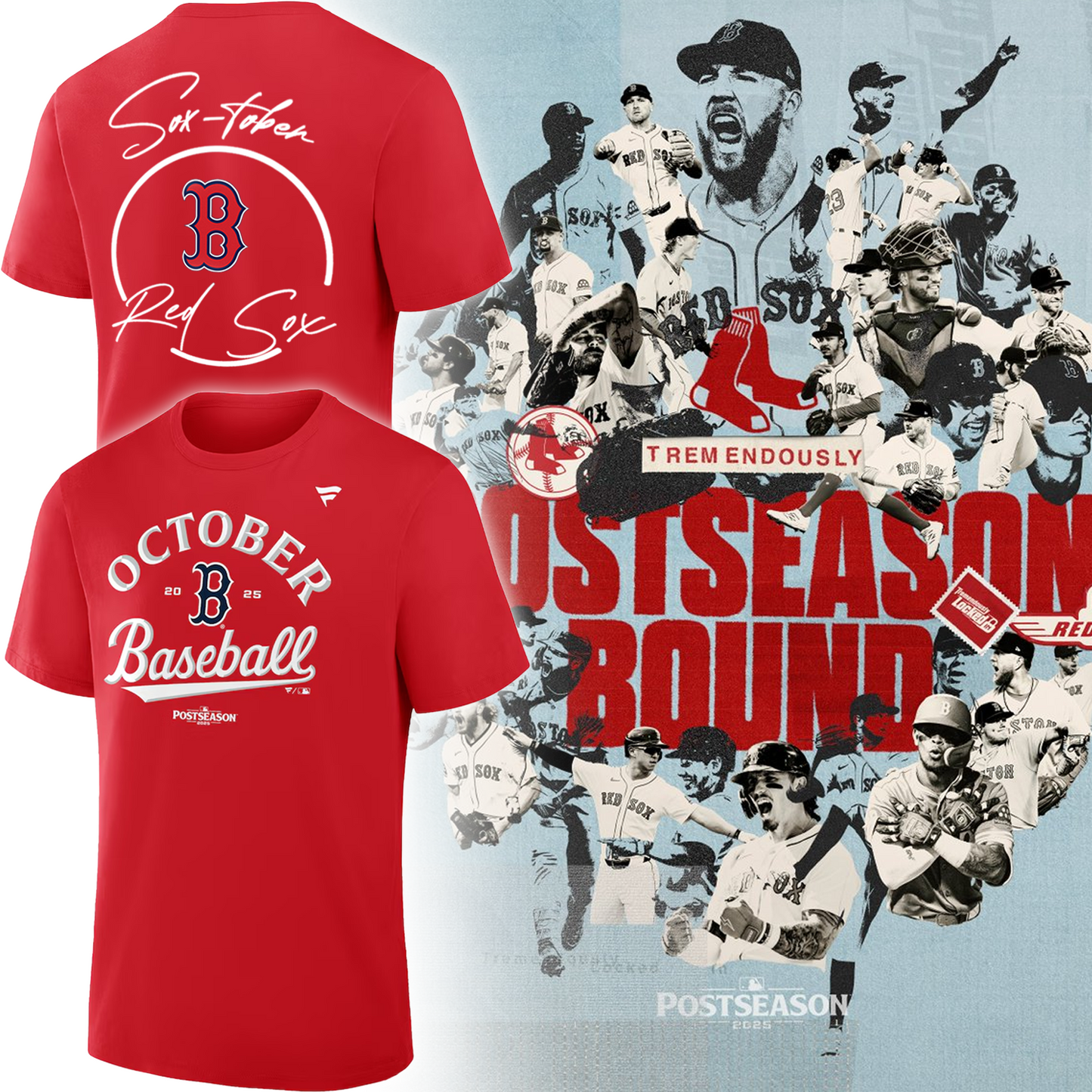Boston Red Sox 2025 Postseason Locker Room T-Shirt