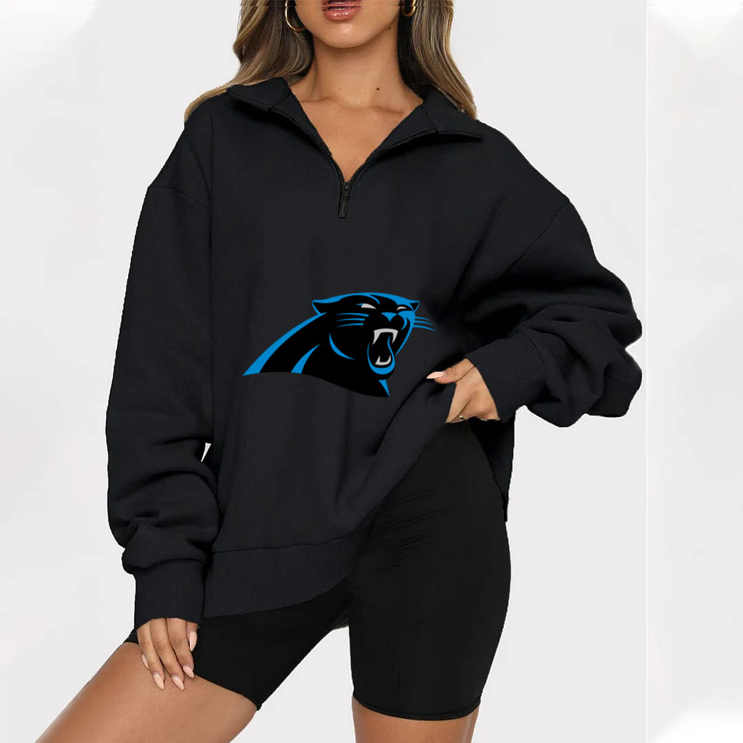 New Ladies Sports Leisure Lapel Zipper Sweatshirt