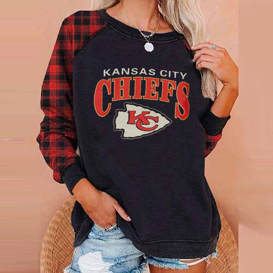 casual splicing long sleeve Pullover