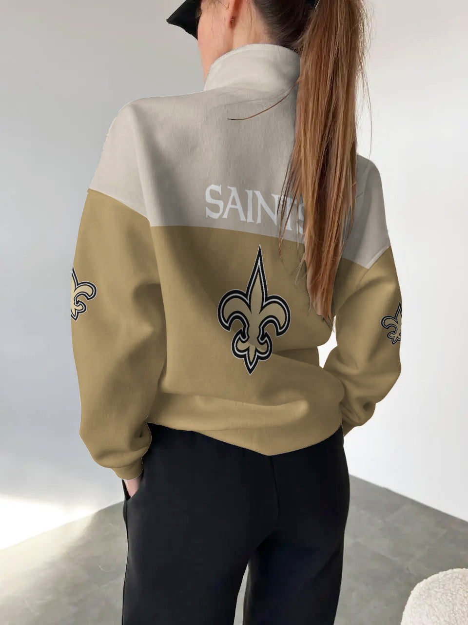 New Orleans Saints  2025 New Design Casual Snap  Mockneck Pullover