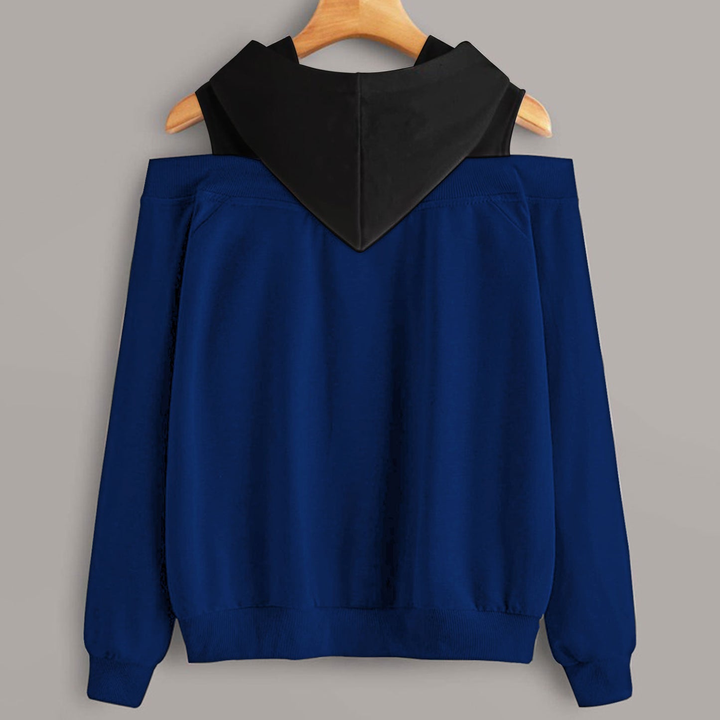2 In 1 Colorblock Cold Shoulder Hoodie