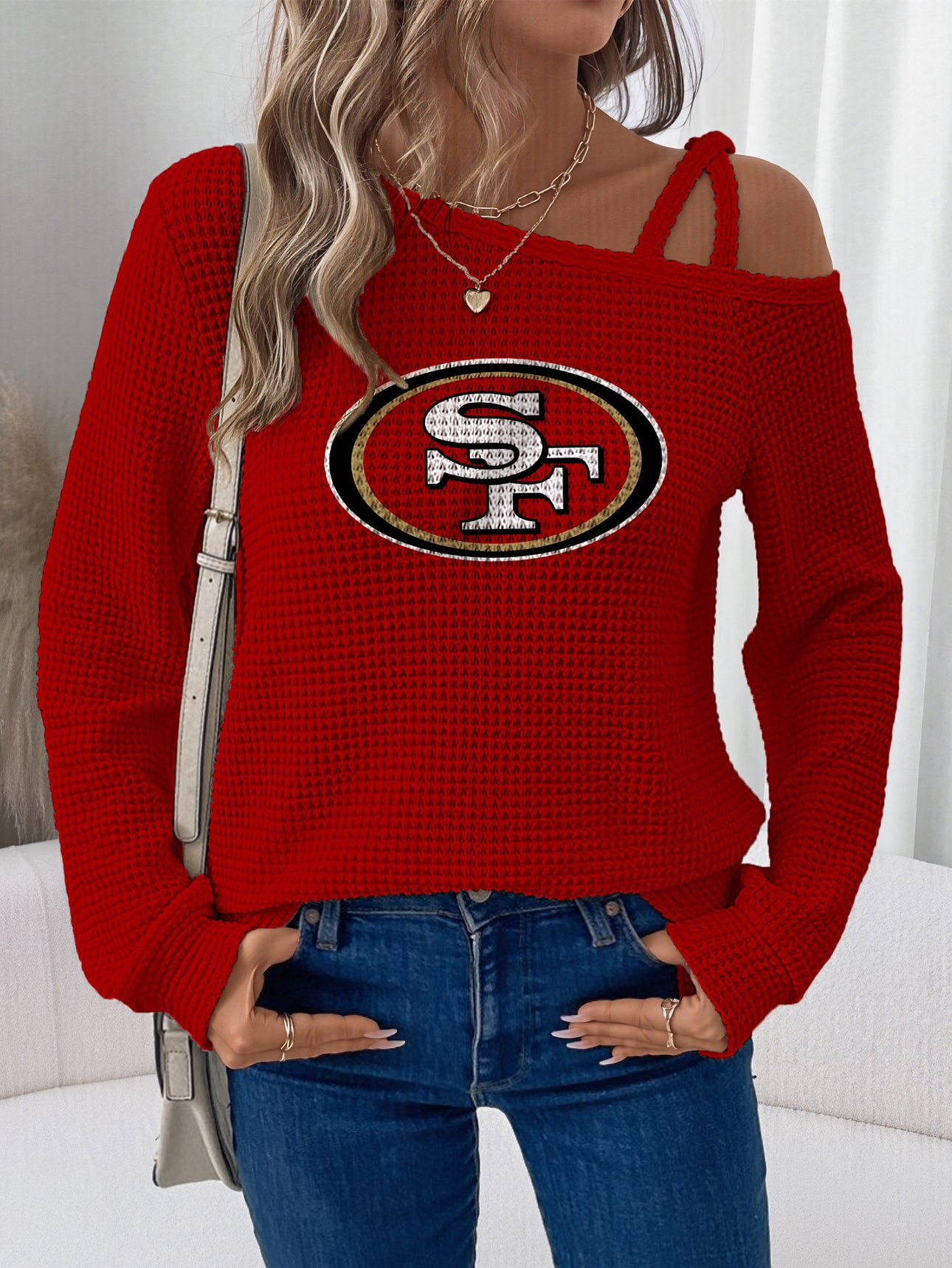 Asymmetric Off-Shoulder Women's Sweatshirt