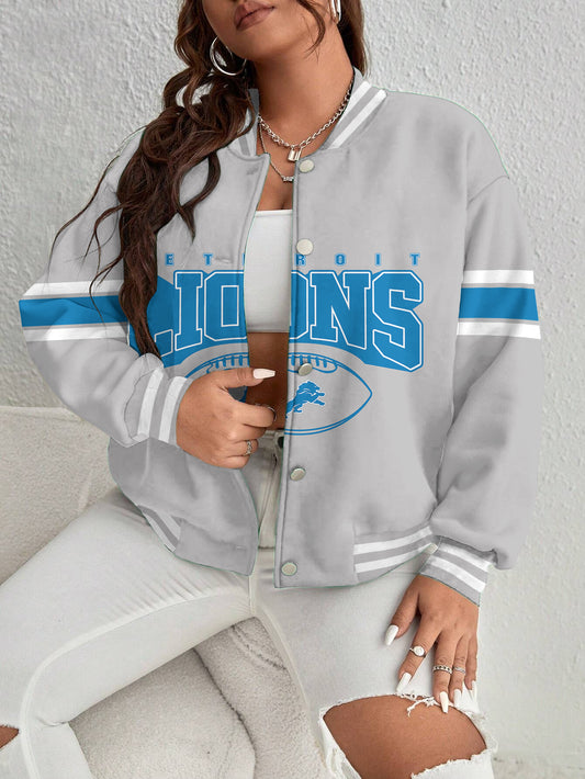 Detroit Lions Women's Long Pass Full- Snap Casual Jacket
