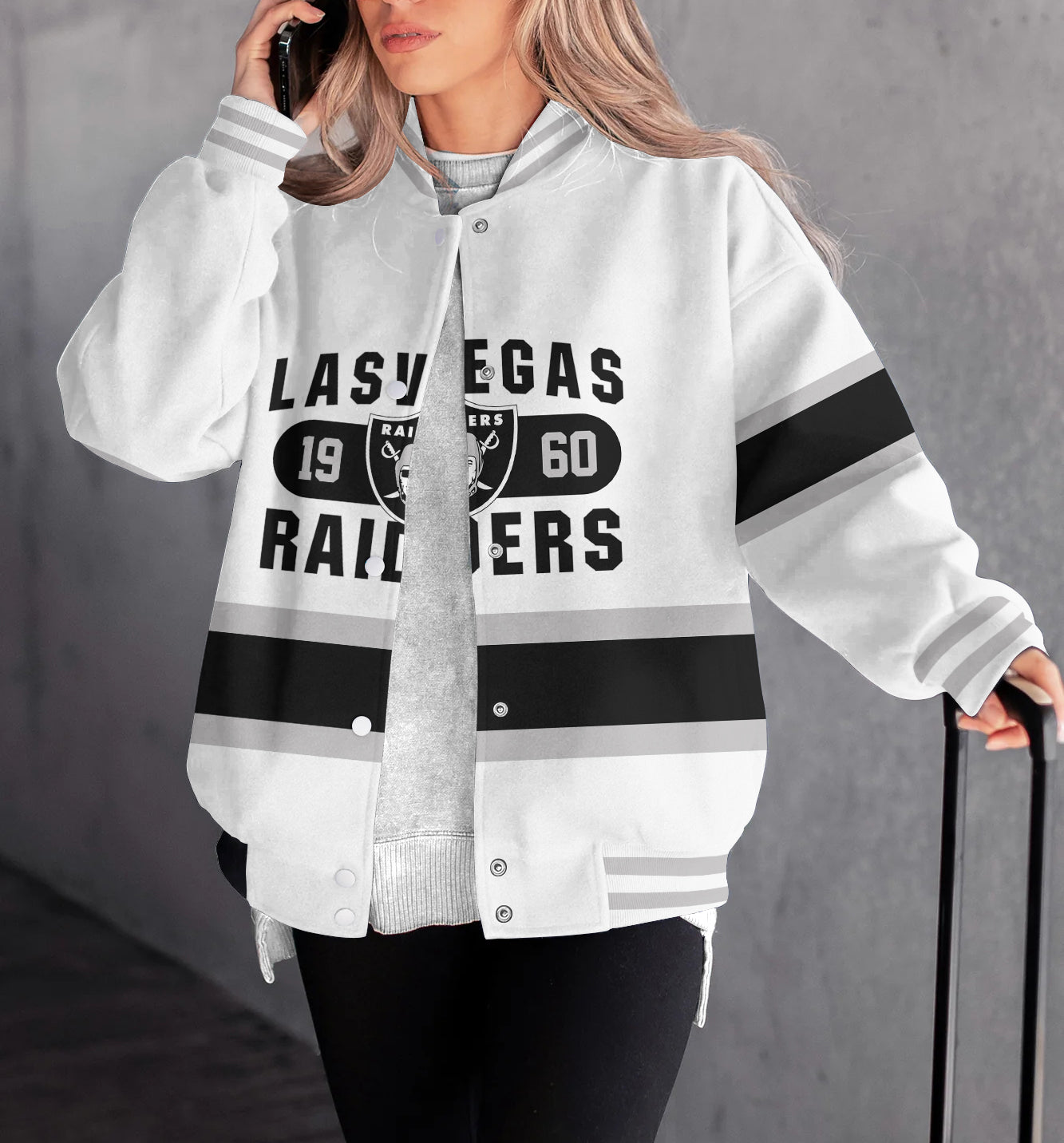 Las Vegas Raiders Women's Long Pass Full- Snap Casual Jacket