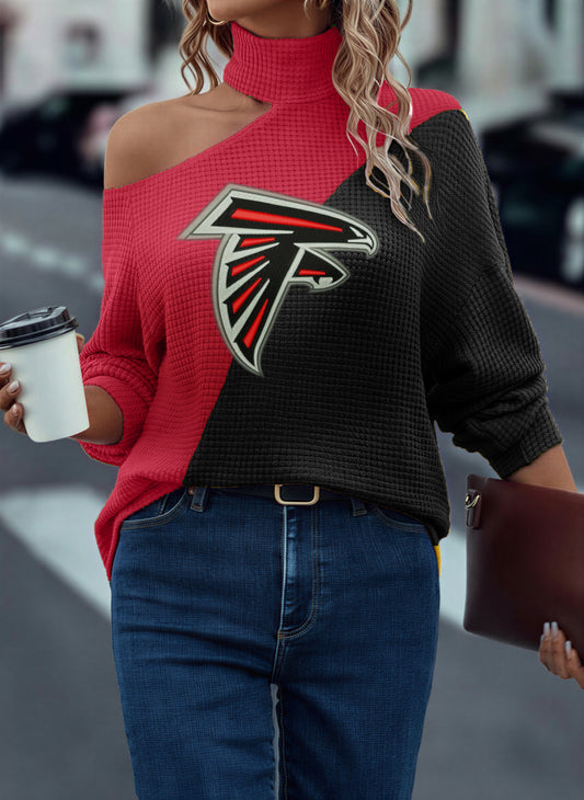 Casual Colorblock Off Shoulder T-Shirt