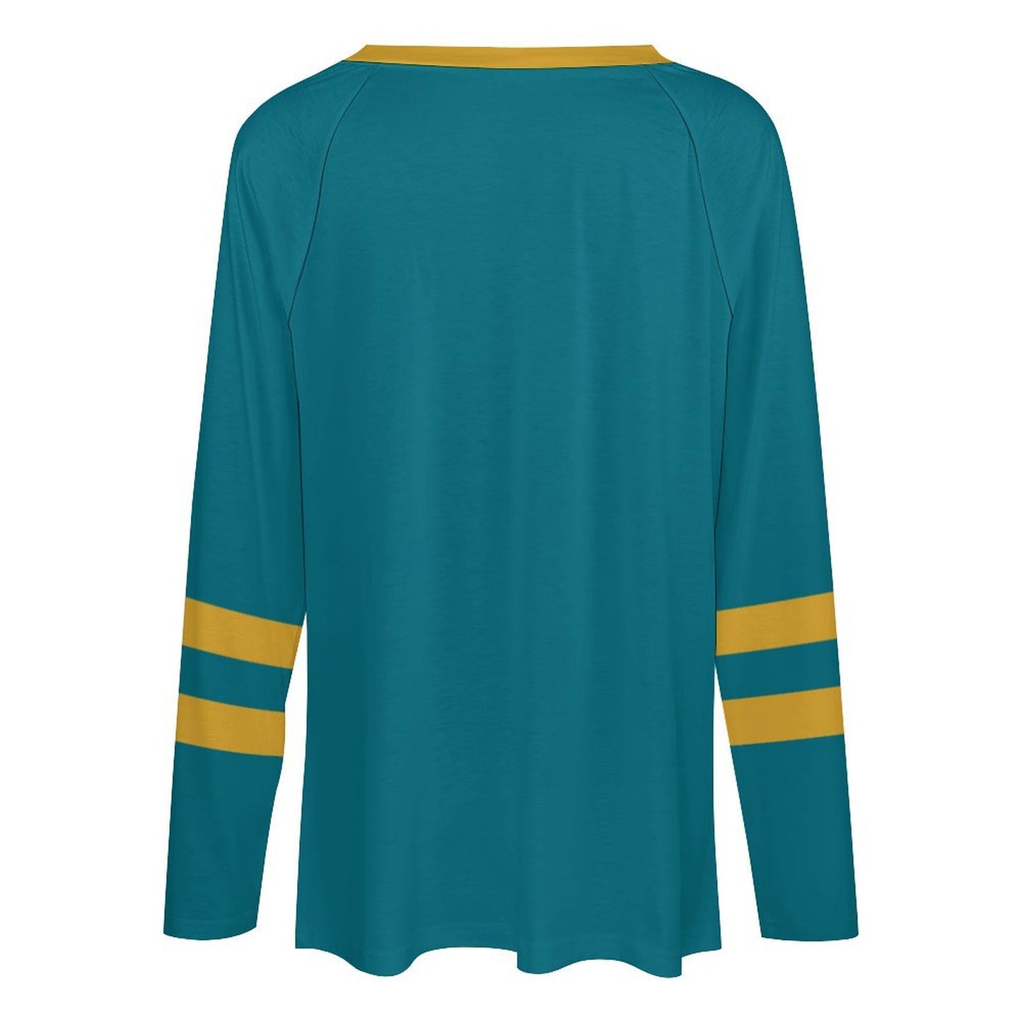 Jacksonville Jaguars Women's V-neck Double-layered Long-sleeved Loose T-shirt