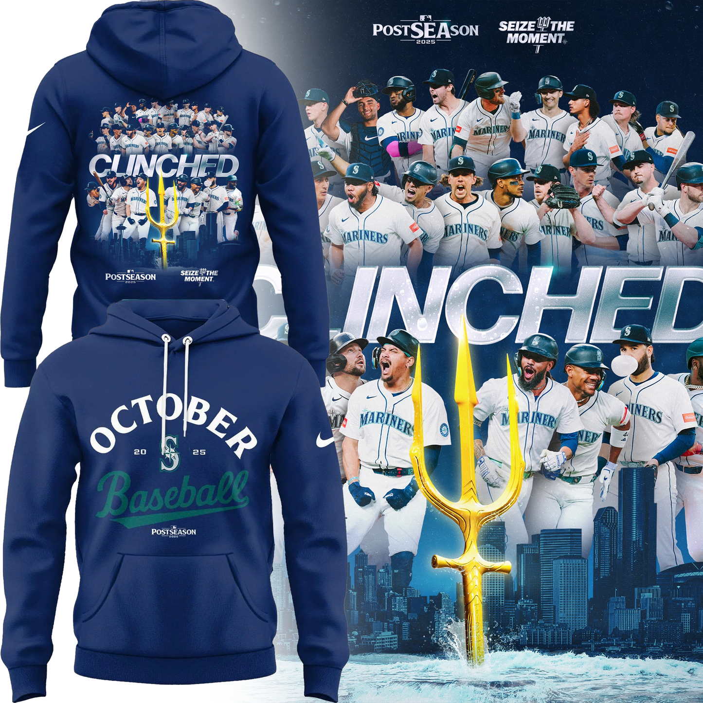 Seattle Mariners 2025 Postseason Collection Hoodie
