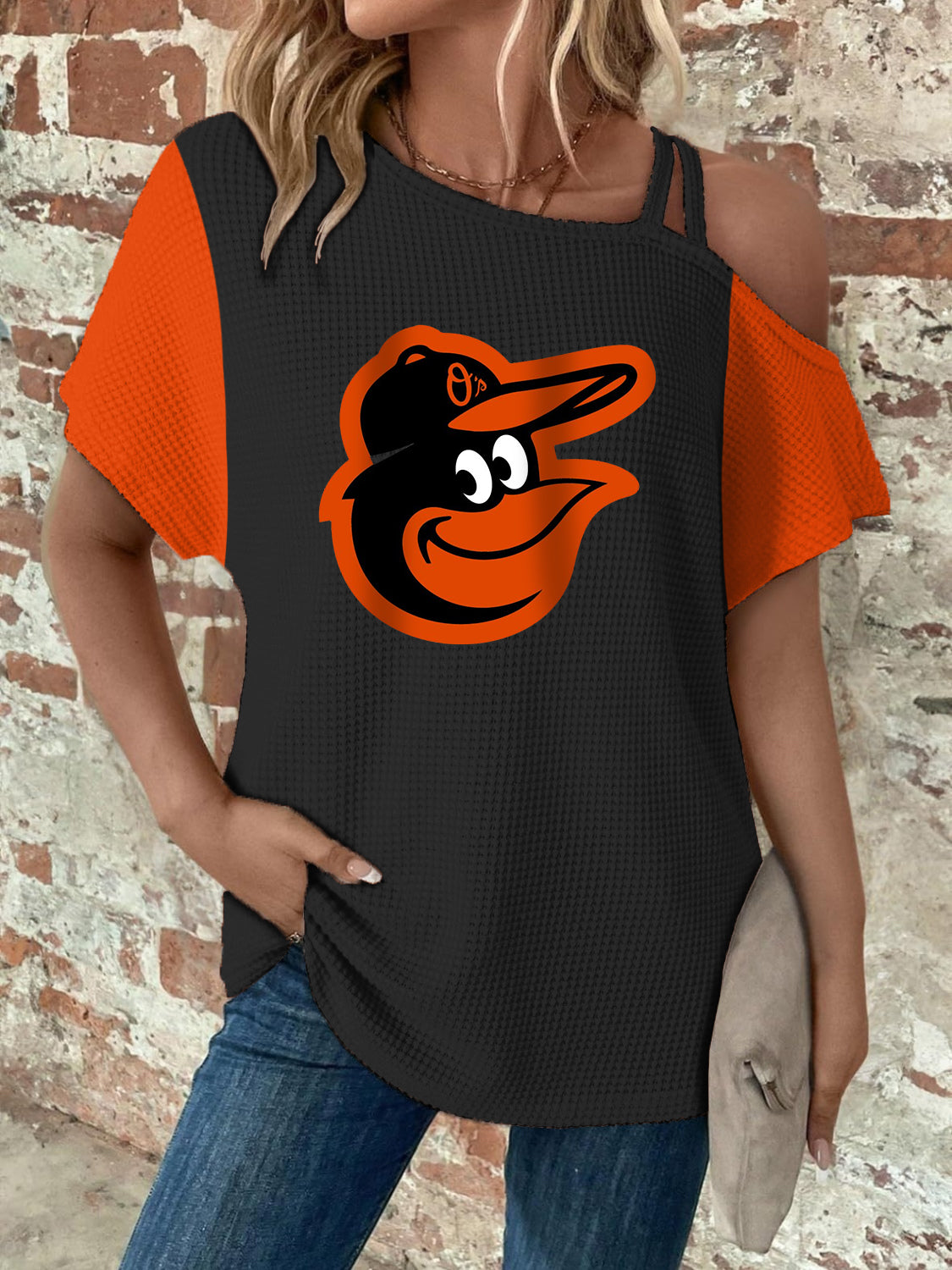 Asymmetrical Neck Short Sleeve T-Shirt