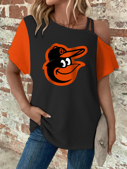 Asymmetrical Neck Short Sleeve T-Shirt