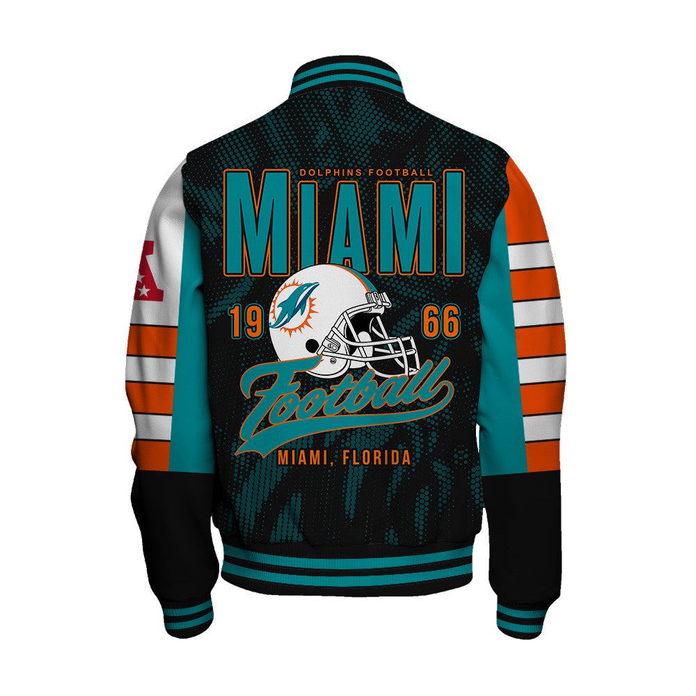 Miami Dolphins Football Team 2025 - 26 Wear Your Passion Unisex Varsity Jacket