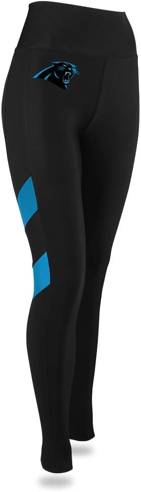 Zubaz NFL WOMEN'S CAROLINA PANTHERS BLACK/PANTHER BLUE 2 MESH PANELS LEGGING Small