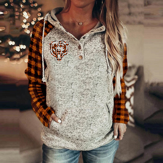 Plaid printed casual Pullover Hoodie