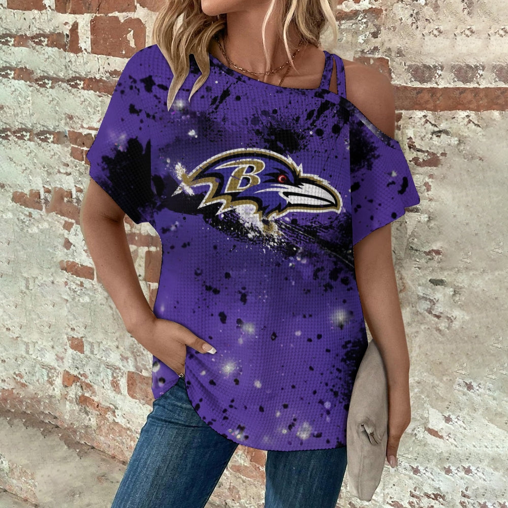 Asymmetrical Neck Short Sleeve T-Shirt