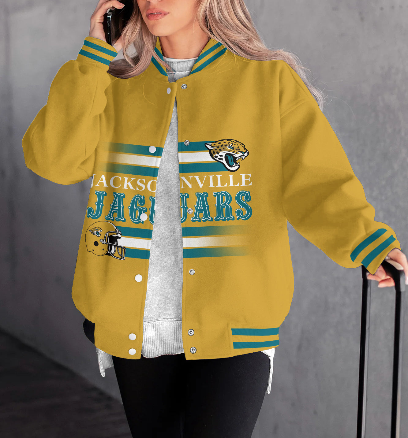 Jacksonville Jaguars Women's Long Pass Full- Snap Casual Jacket