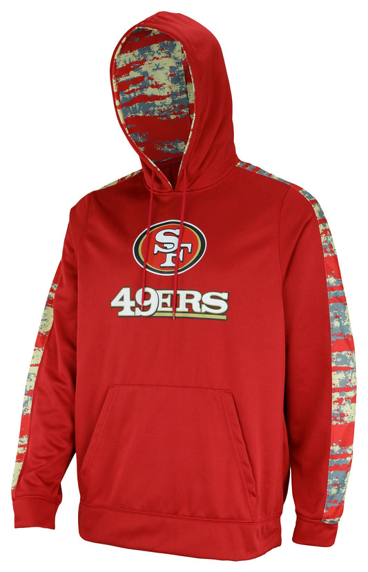 Zubaz NFL Men's San Francisco 49ers Performance Hoodie w/ Oxide Sleeves