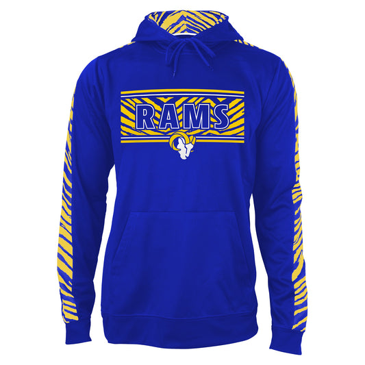 Zubaz NFL Men's Los Angeles Rams Legends Zebra Detail and Graphic Hoodie