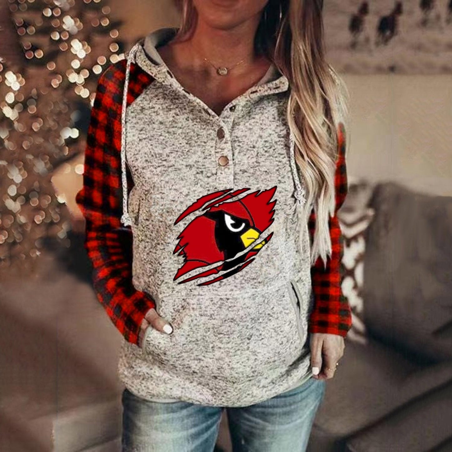 Arizona Cardinals 3D Printed Splicing Hoodie