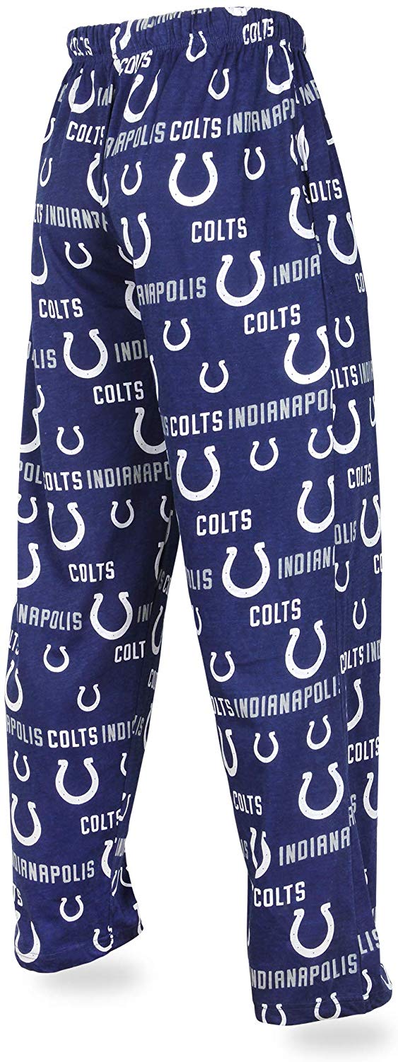 Zubaz NFL Football Men's Indianapolis Colts Print Logo Comfy Pants w/Wordmark