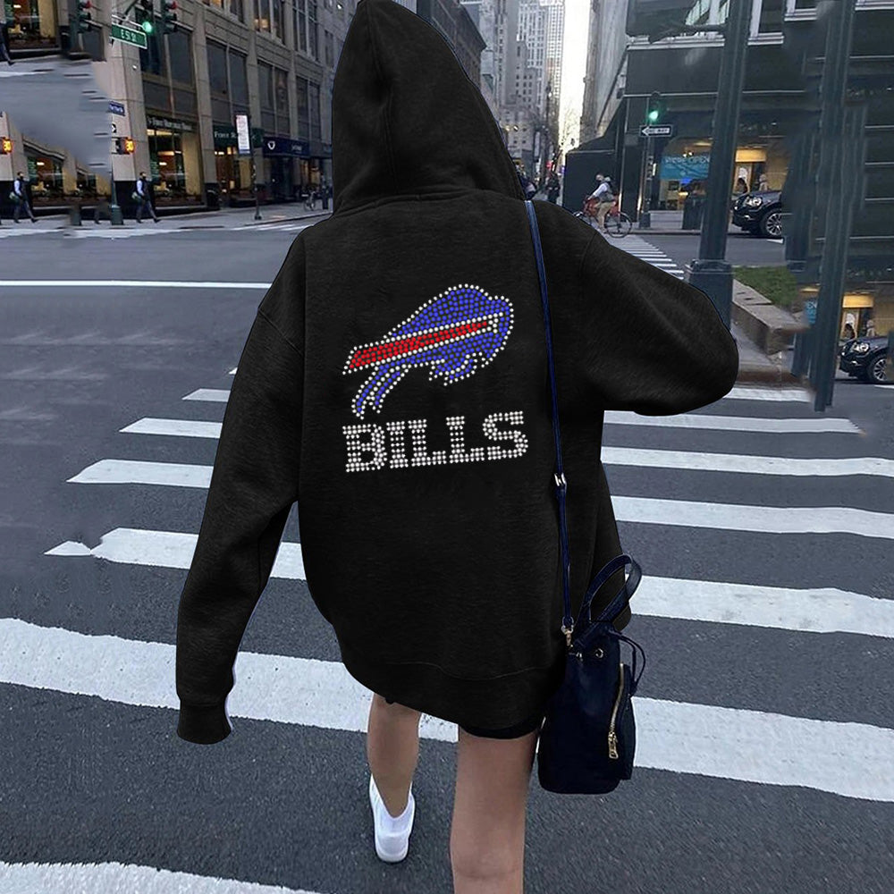 casual loose back printed Hoodie