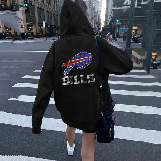 casual loose back printed Hoodie