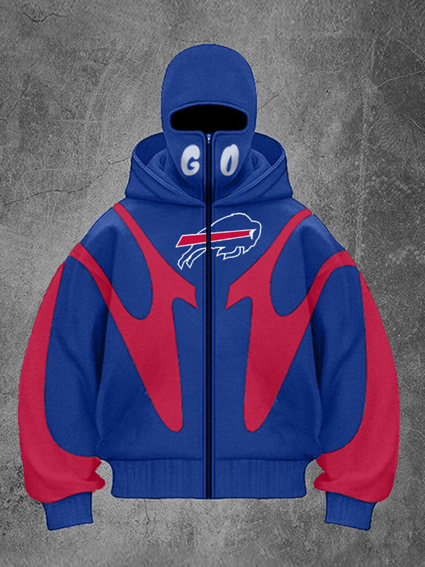 Unisex Masked Double Hooded Cardigan Jacket