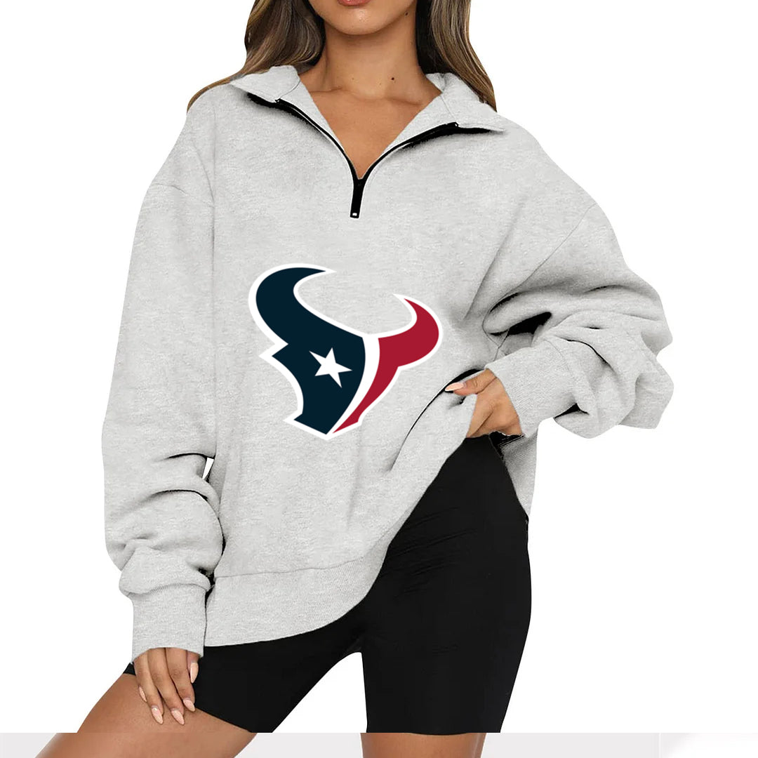 New Ladies Sports Leisure Lapel Zipper Sweatshirt