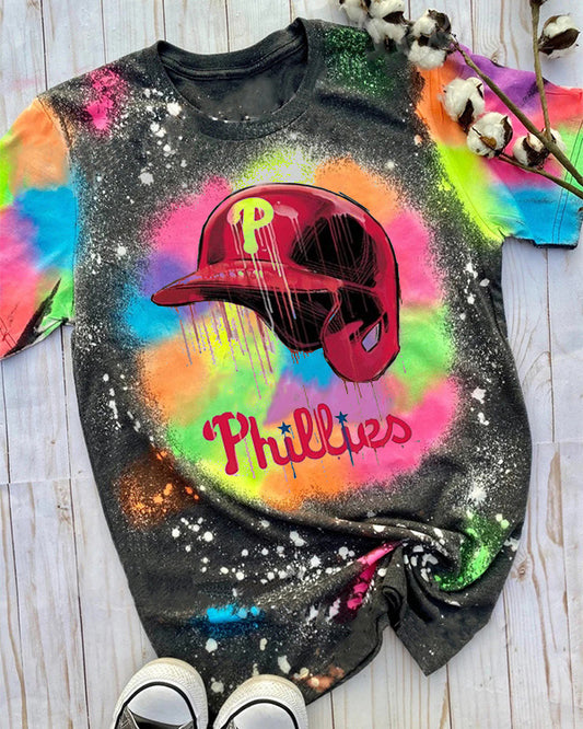 Philadelphia Phillies Tie-dye Round Neck T Shirt