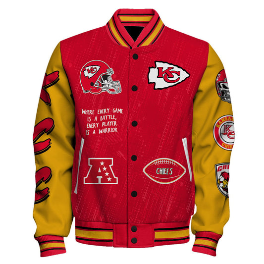 Kansas City Chiefs National Football League Conquer Every Field Unisex Varsity Jacket