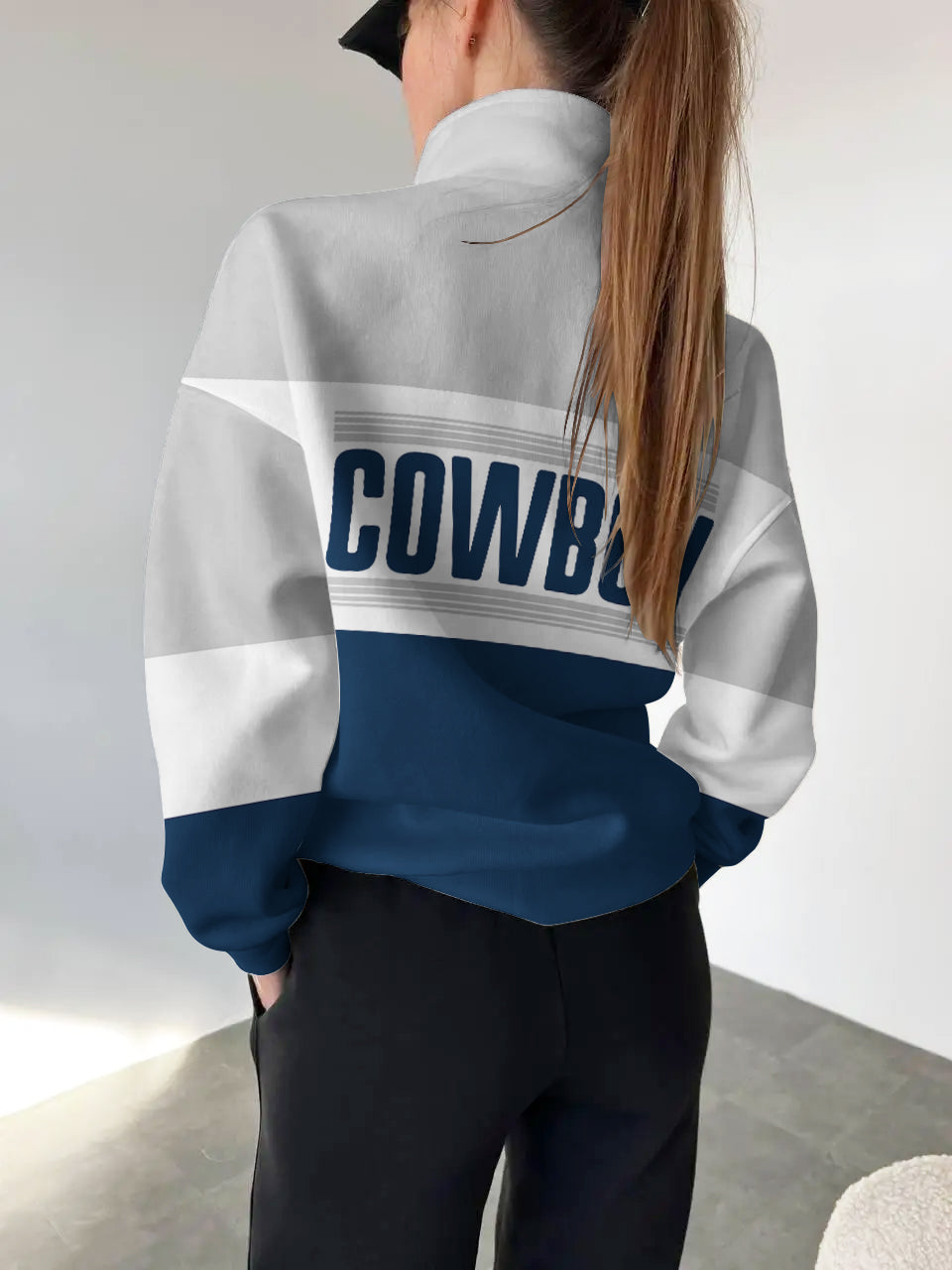 Dallas Cowboys 2025 New Design Casual Snap Mockneck Pullover