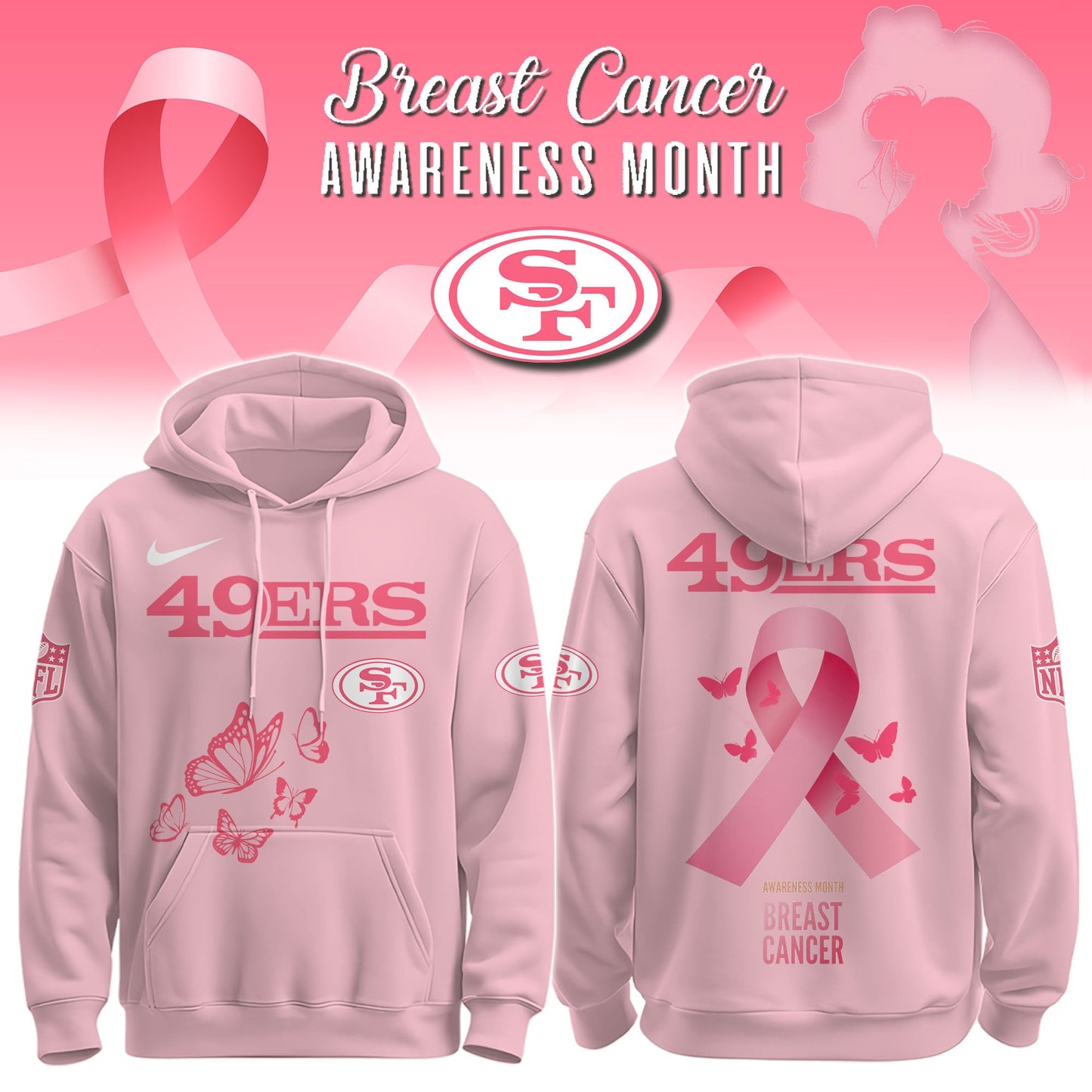 49ers Breast Cancer Awareness Edition Hoodie