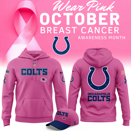 Limited Edition Indianapolis Colts Breast Cancer Awareness Hoodie 2025