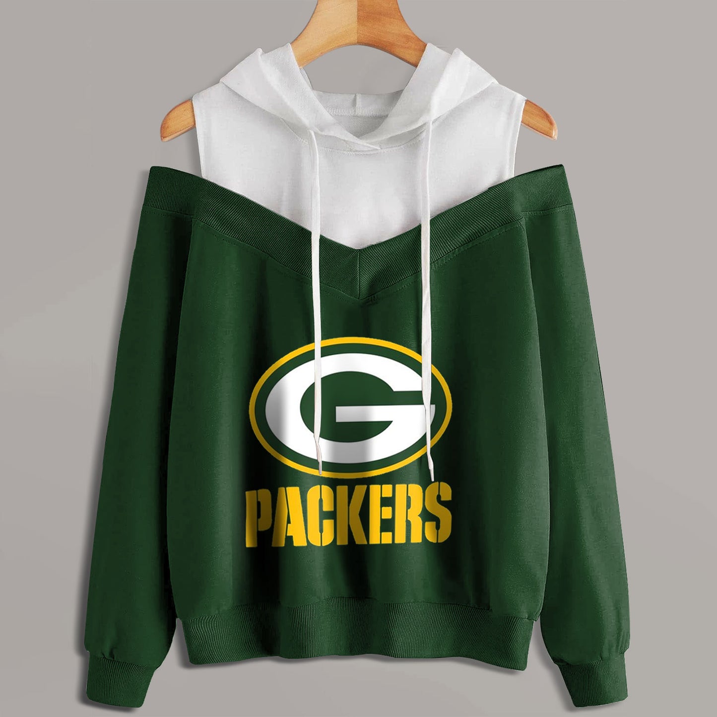 2 In 1 Colorblock Cold Shoulder Hoodie