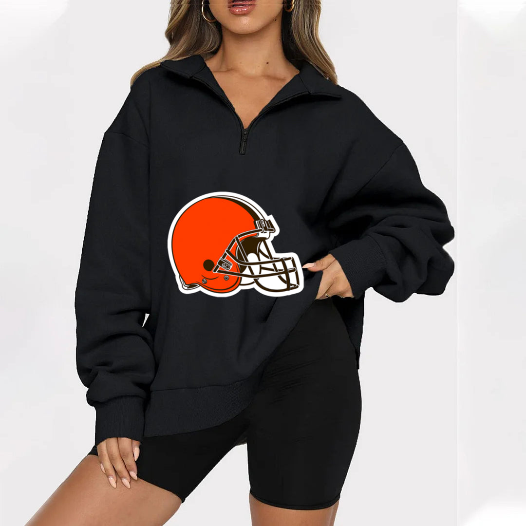 New Ladies Sports Leisure Lapel Zipper Sweatshirt