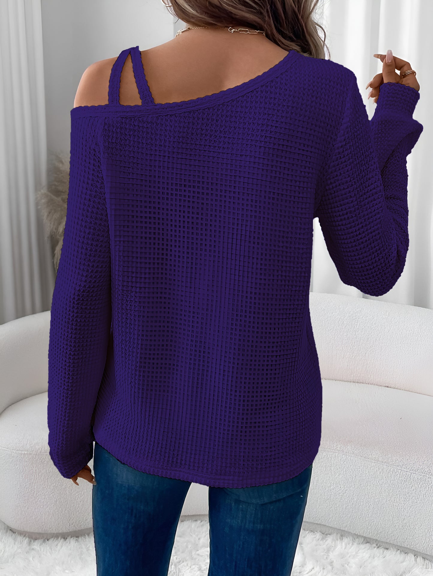 Asymmetric Off-Shoulder Women's Sweatshirt