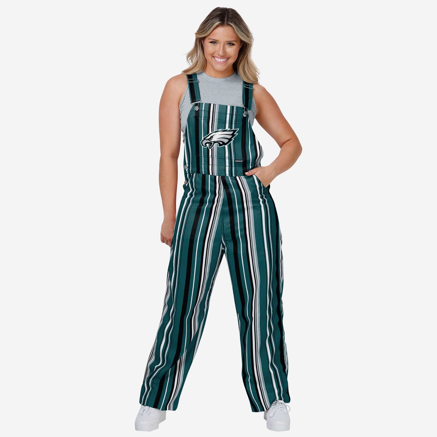 New Womens Hyper Stripe Bib Overalls