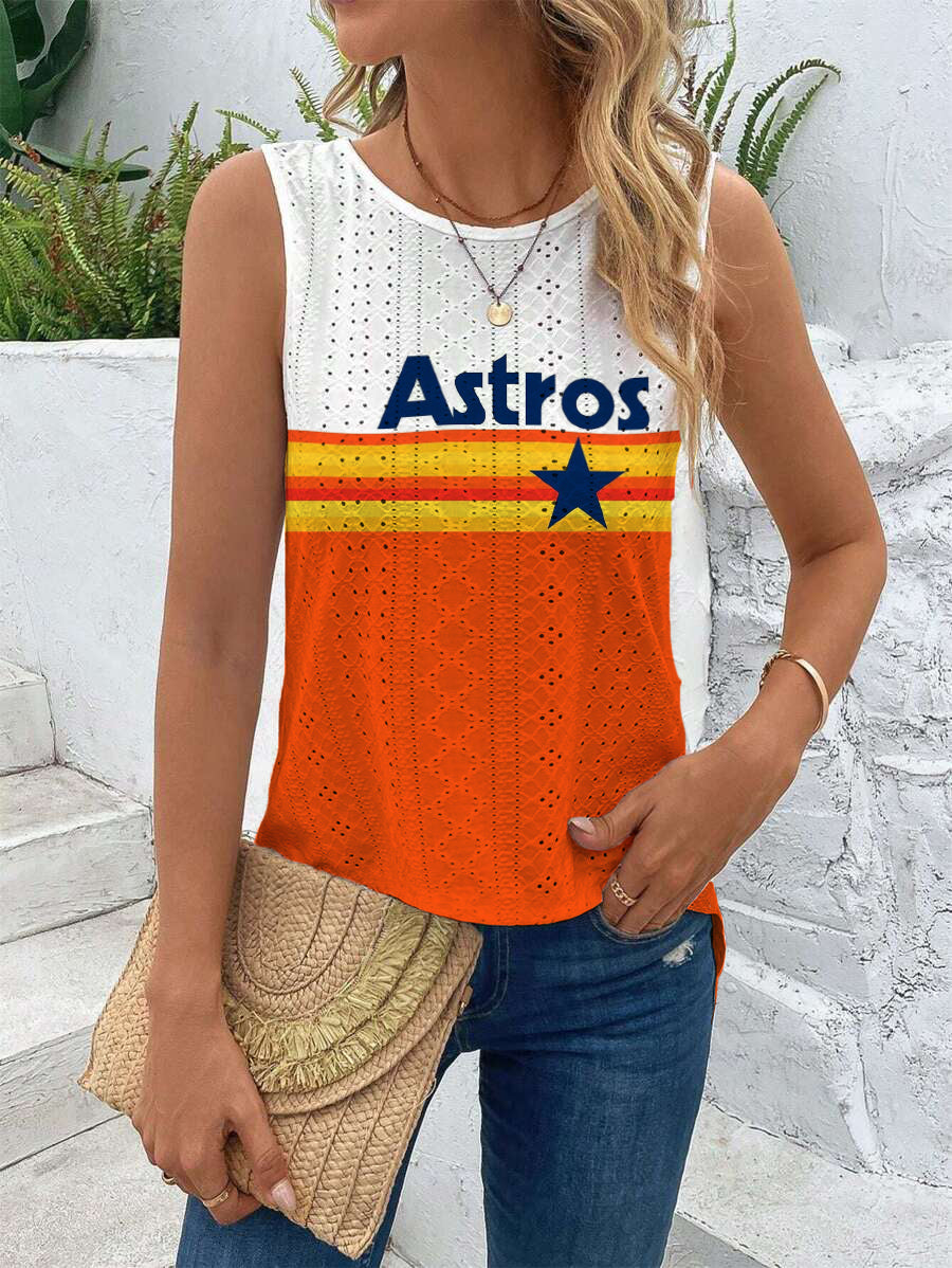 Astros Cut Out Wrap Cross Wrap Back Asymmetrical Beach Tank Top