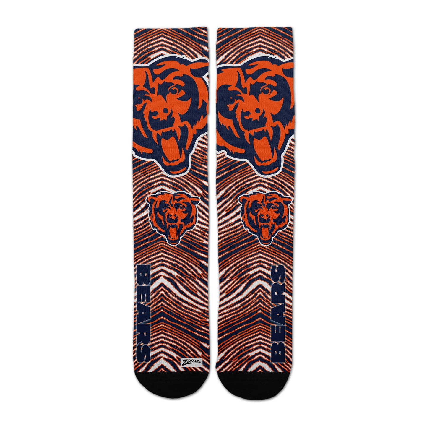 Zubaz By For Bare Feet NFL Zubified Adult and Youth Dress Socks, Chicago Bears, One Size