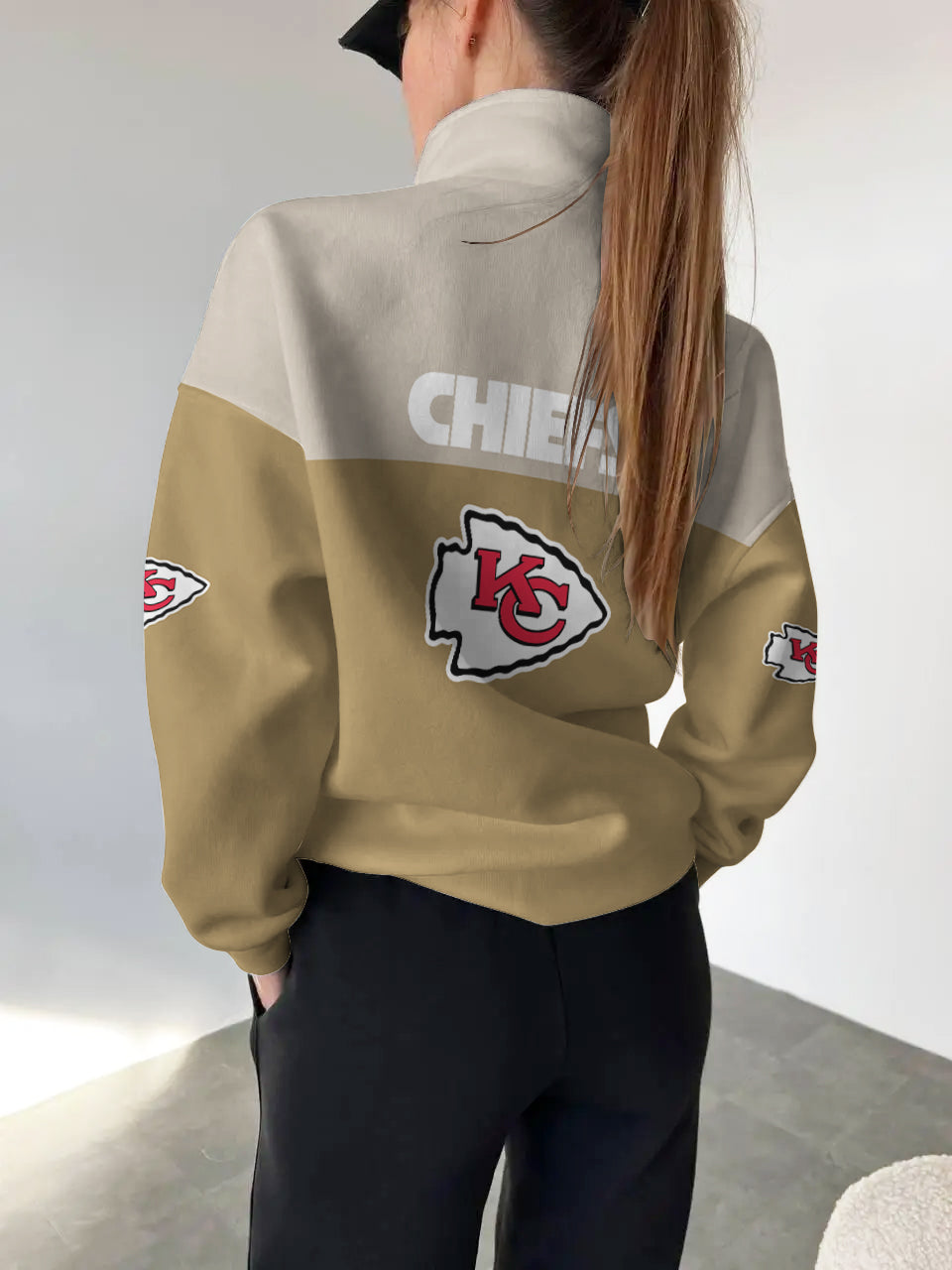 Kansas City Chiefs 2025 New Design Casual Snap  Mockneck Pullover