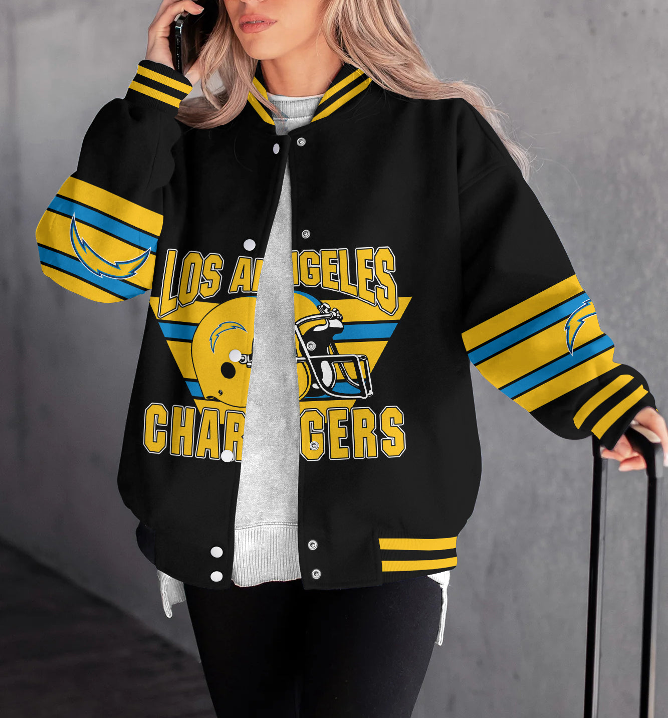 Los Angeles Chargers Women's Long Pass Full- Snap Casual Jacket