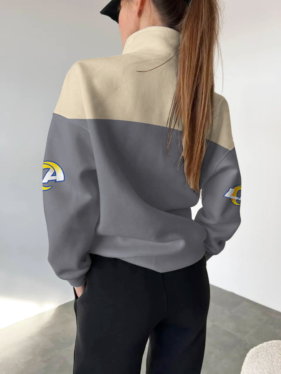 Los Angeles Rams 2025 New Design Casual Snap  Mockneck Pullover
