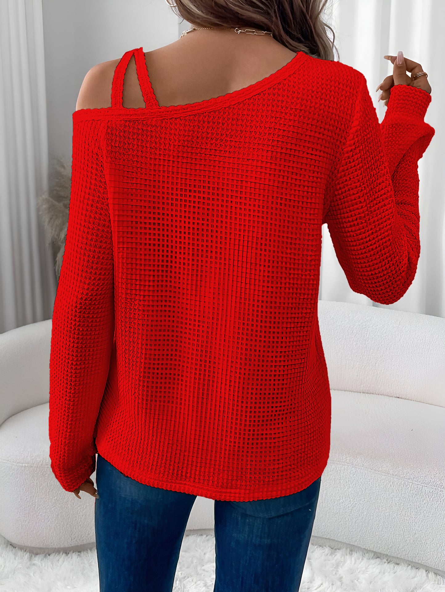 Asymmetric Off-Shoulder Women's Sweatshirt