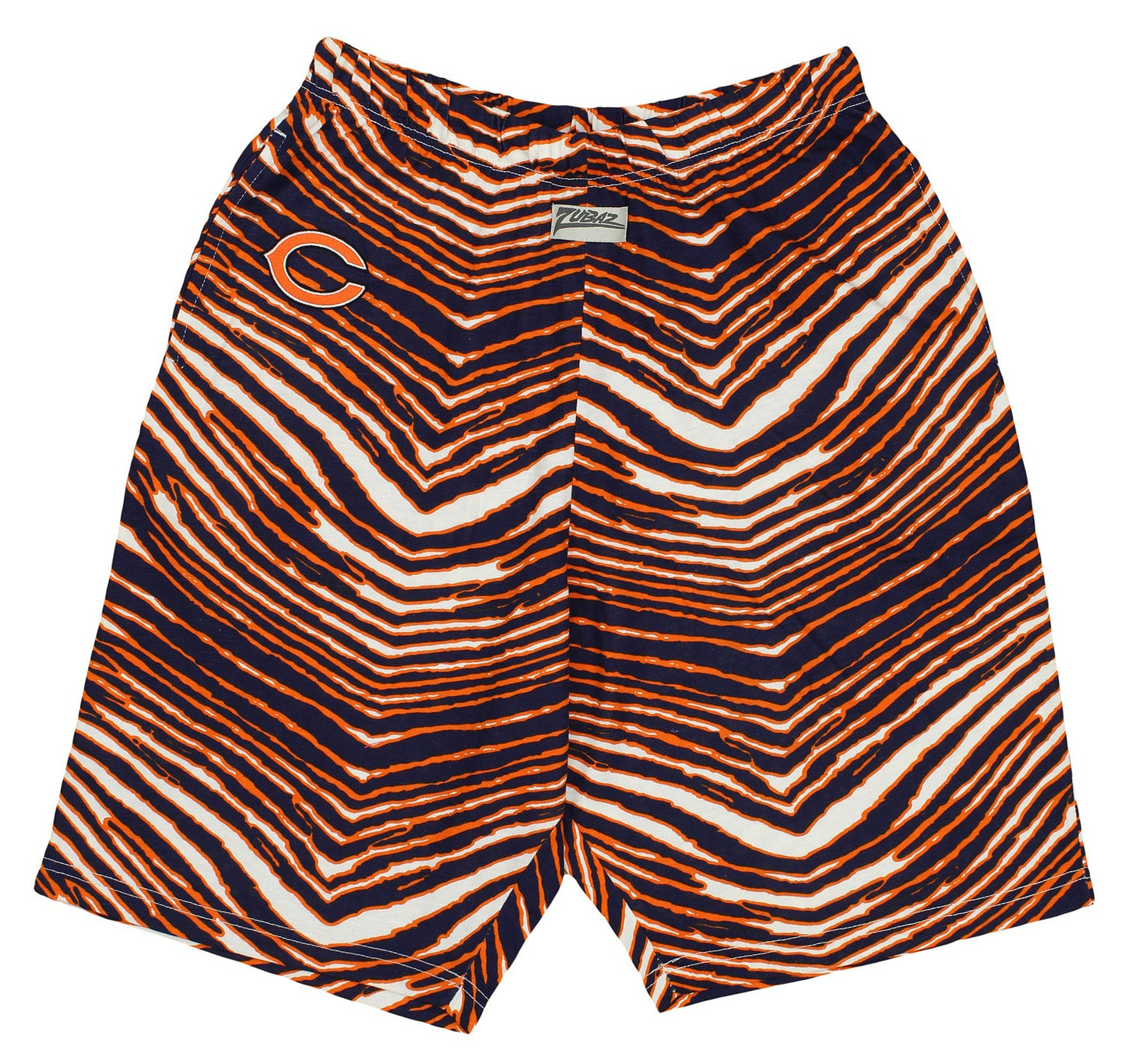 Zubaz NFL CHICAGO BEARS NAVY BLUE ORANGE ZEBRA SHORT Medium