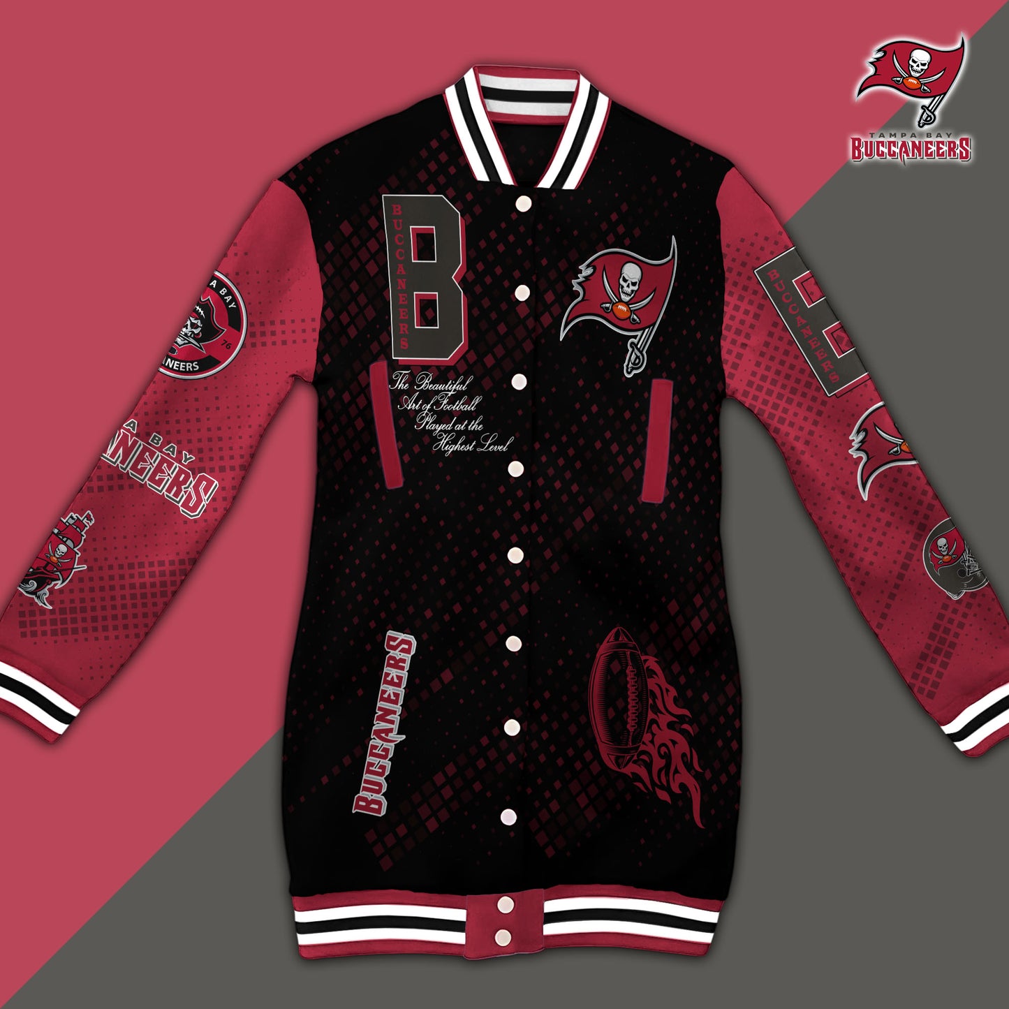 Tampa Bay Buccaneers Limited Edition Button Down Long Sleeve Jacket Dress