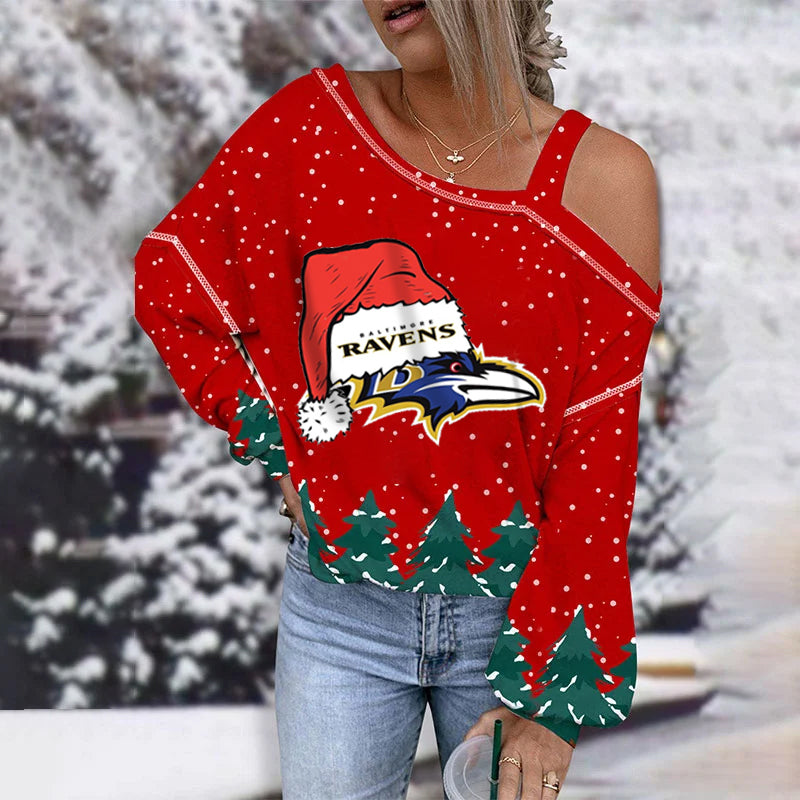 Christmas Patchwork Sleeve Top