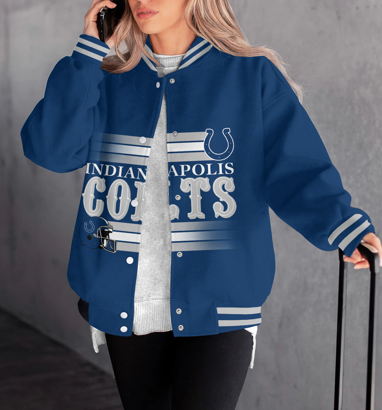 Indianapolis Colts Women's Long Pass Full- Snap Casual Jacket