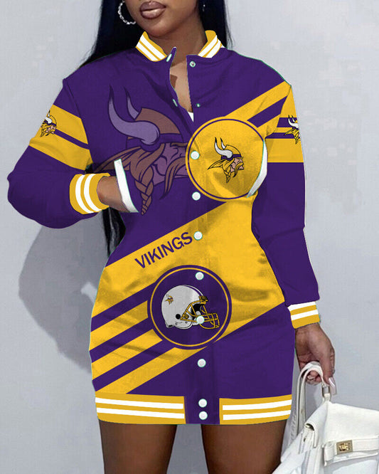 New
Limited Edition Button Down Long Sleeve Jacket Dress