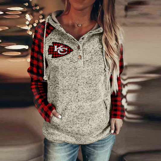 Casual patchwork printed Hoodie