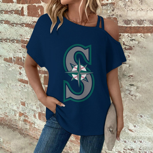 Asymmetrical Neck Short Sleeve T-Shirt