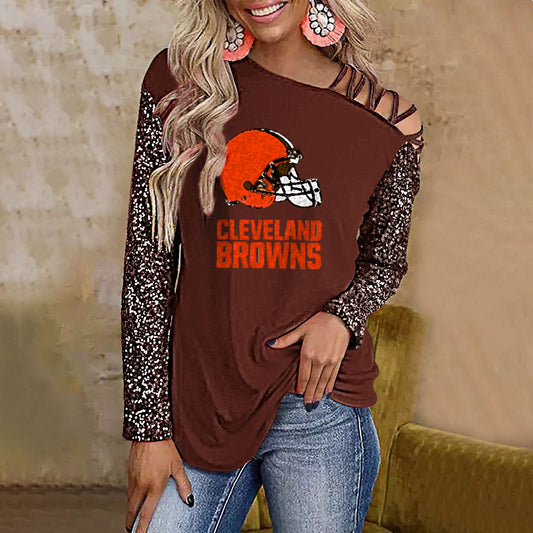 Color-Blocked Criss-Cross One Shoulder Blouse